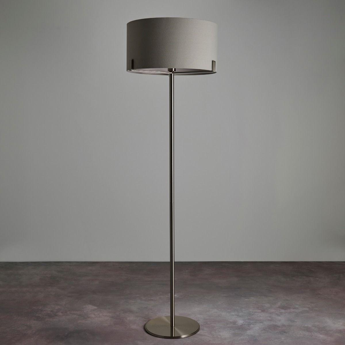 Hayfield Satin Nickel & Grey Floor Lamp – image 2