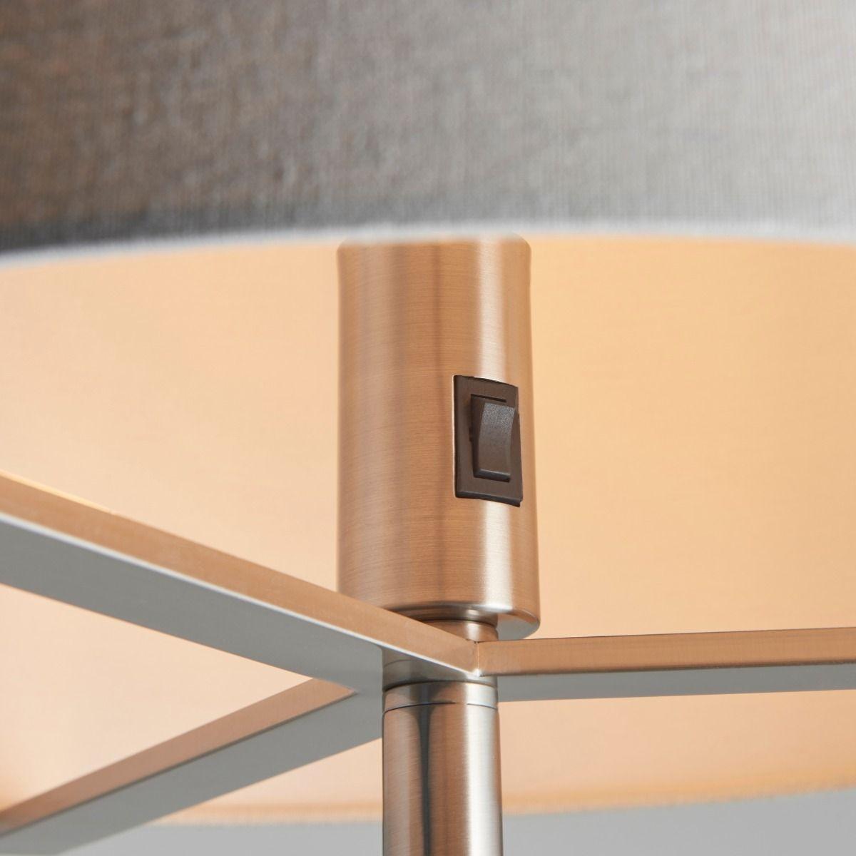 Hayfield Satin Nickel & Grey Floor Lamp – image 4