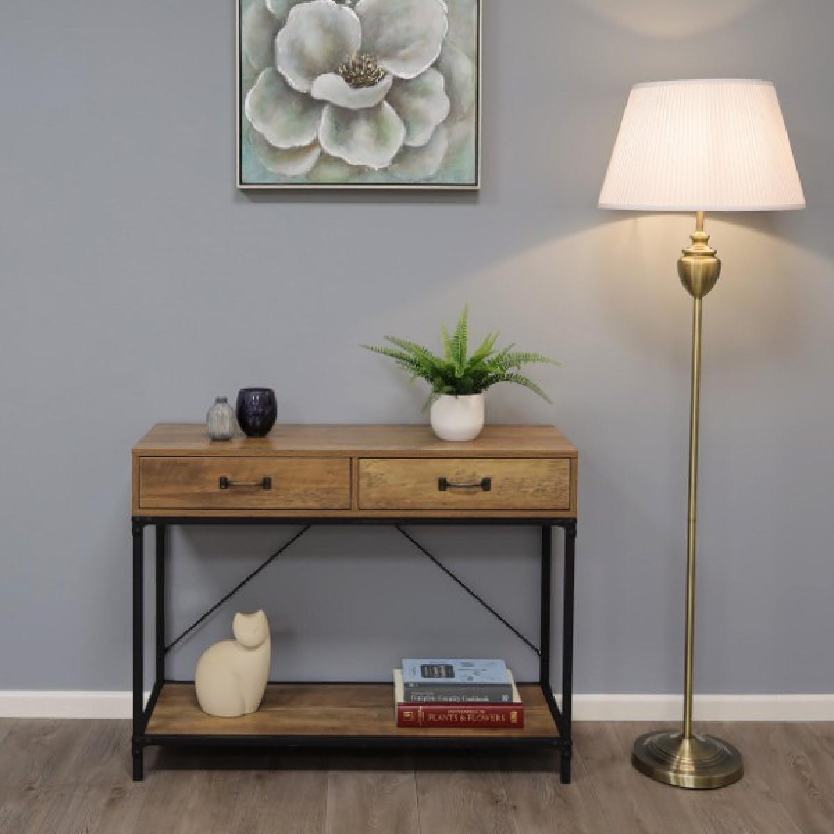 Giona Antique Brass & White Floor Lamp – image 4