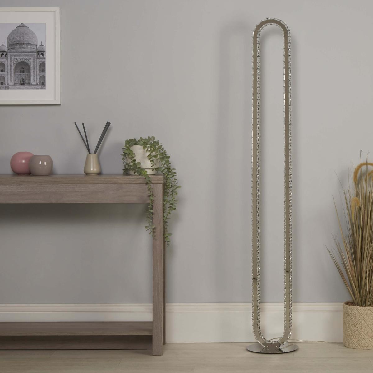 Mendoza Clear Glass and Polished Chrome LED Floor Lamp – image 2