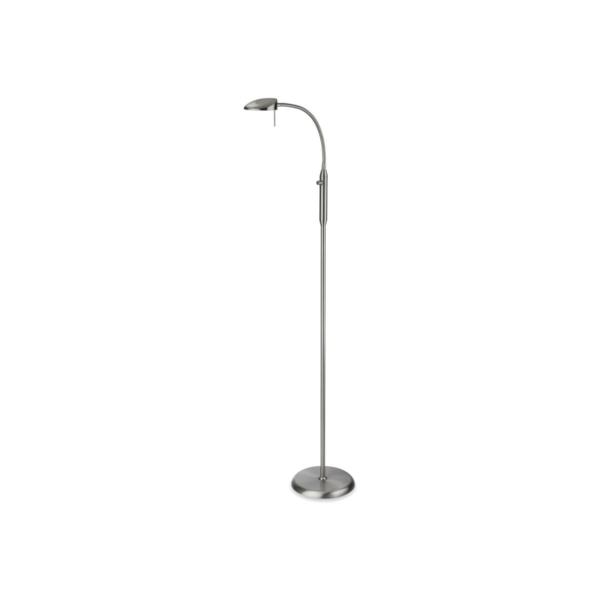 Milan LED Brushed Steel 138cm Floor Lamp