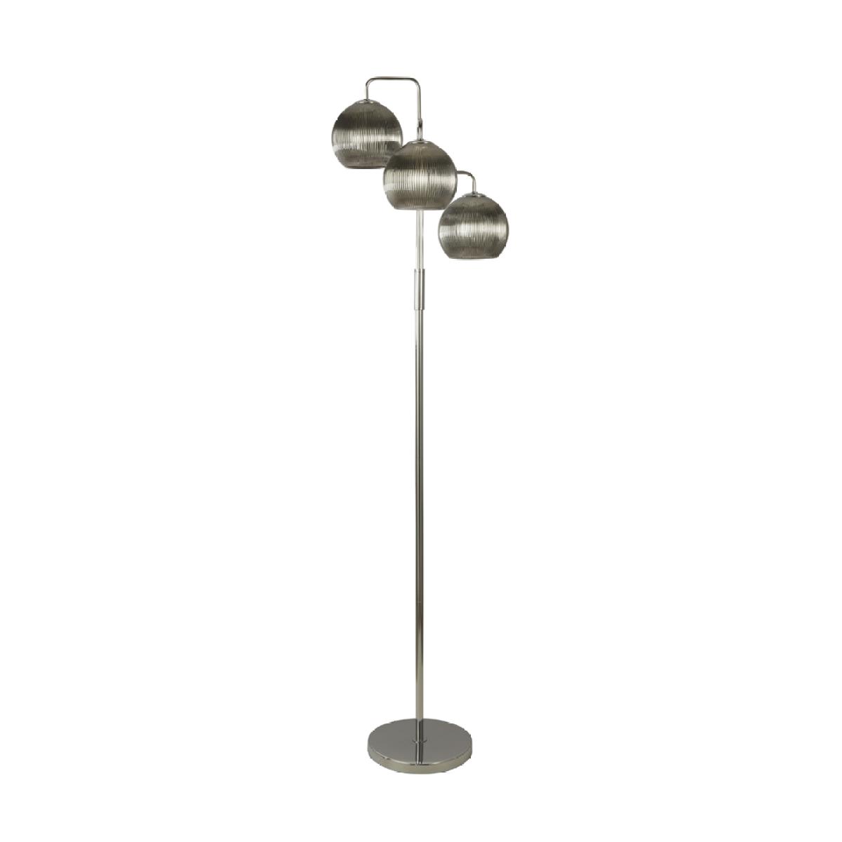 Hamblin 3 Light Chrome and Smoked Glass Floor Lamp – image 9