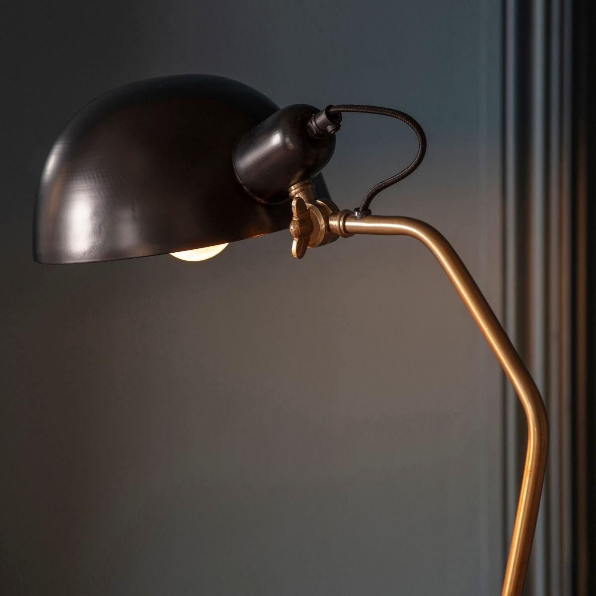 Largo Satin Brass & Black Floor Lamp – image 3