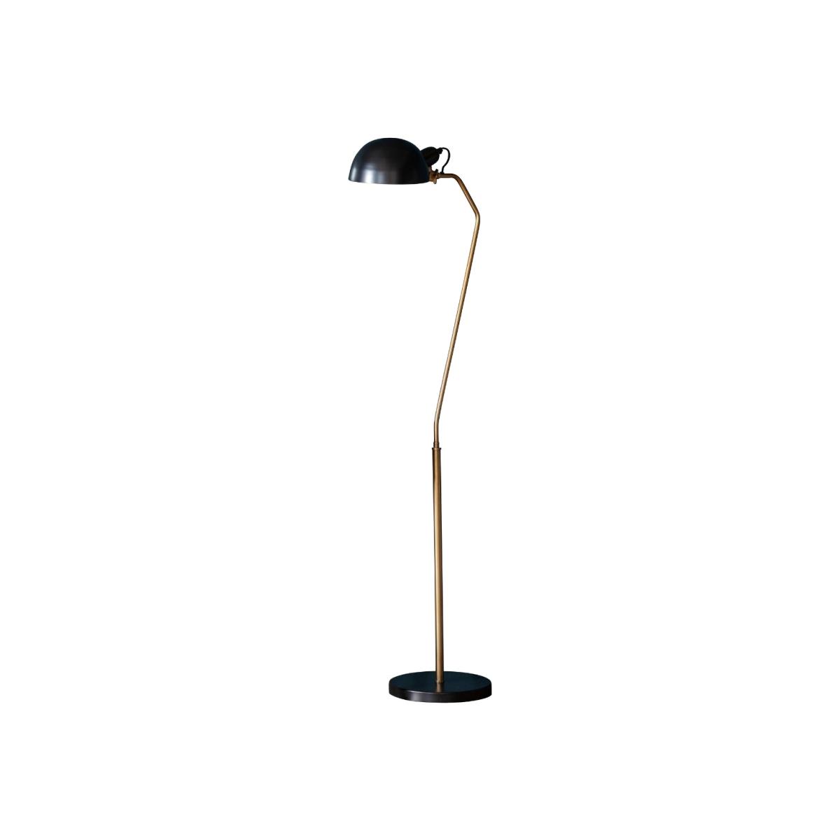 Largo Satin Brass & Black Floor Lamp – image 1