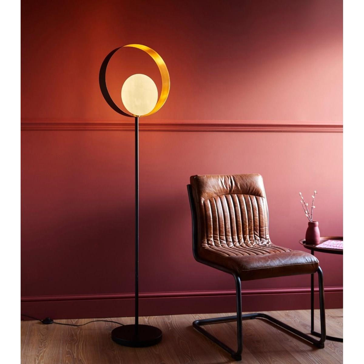 Cal 1 Light Satin Brass & Black Floor Lamp – image 3