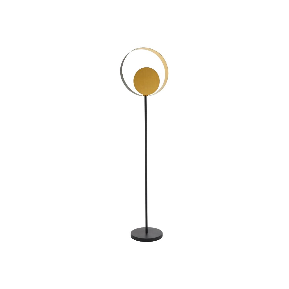 Cal 1 Light Satin Brass & Black Floor Lamp – image 1
