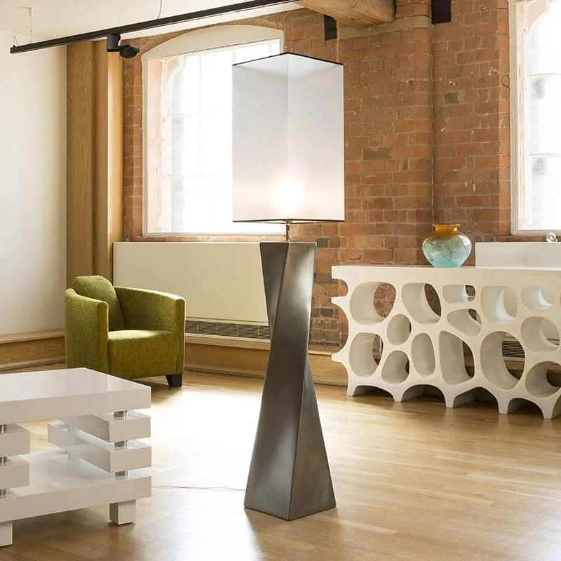 Envy Lighting Designer Standard Floor Lamp Large Silver/White Twiss FL – image 1