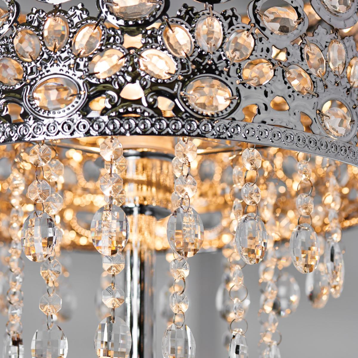 Cross Droplet Crystal Floor Lamp - Silver – image 2