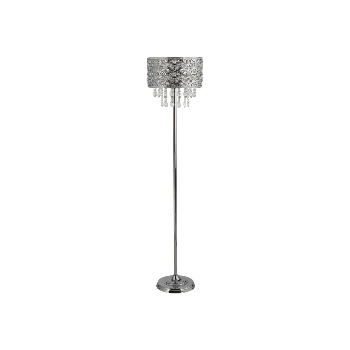 Cross Droplet Crystal Floor Lamp - Silver – image 1