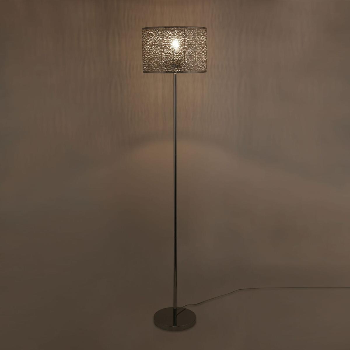 Moroccan Shade Floor Lamp - Chrome