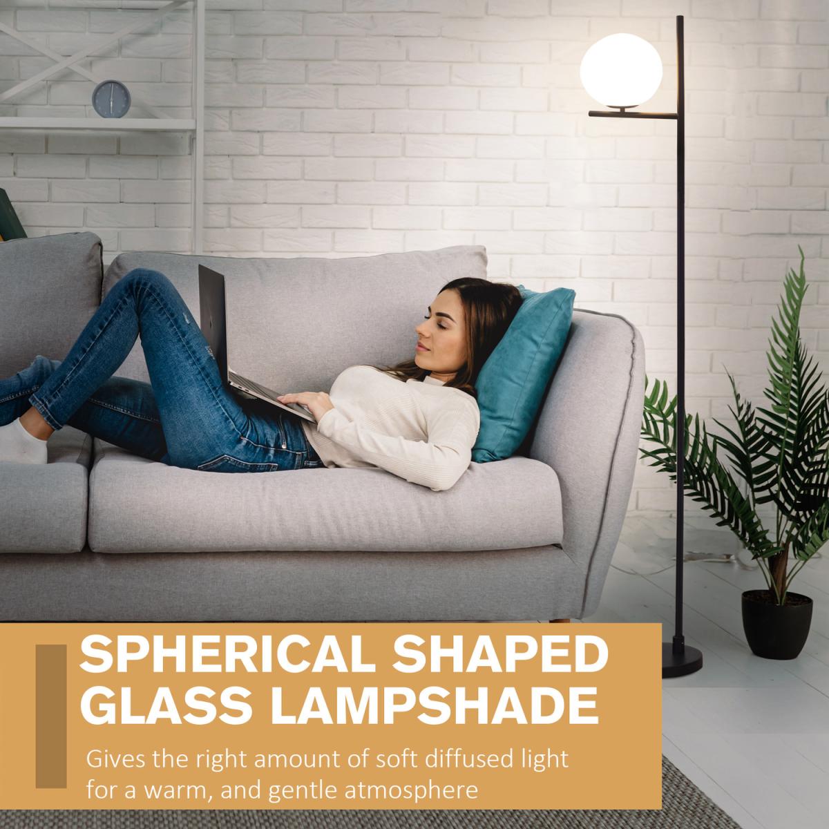 Unique Standing Modern Floor Lamp with Pedal Switch - Black – image 3