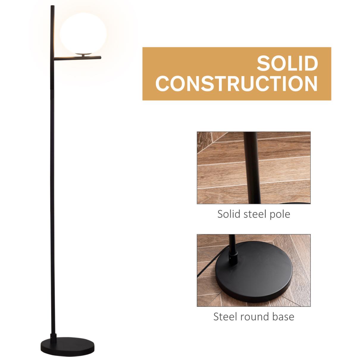 Unique Standing Modern Floor Lamp with Pedal Switch - Black – image 4