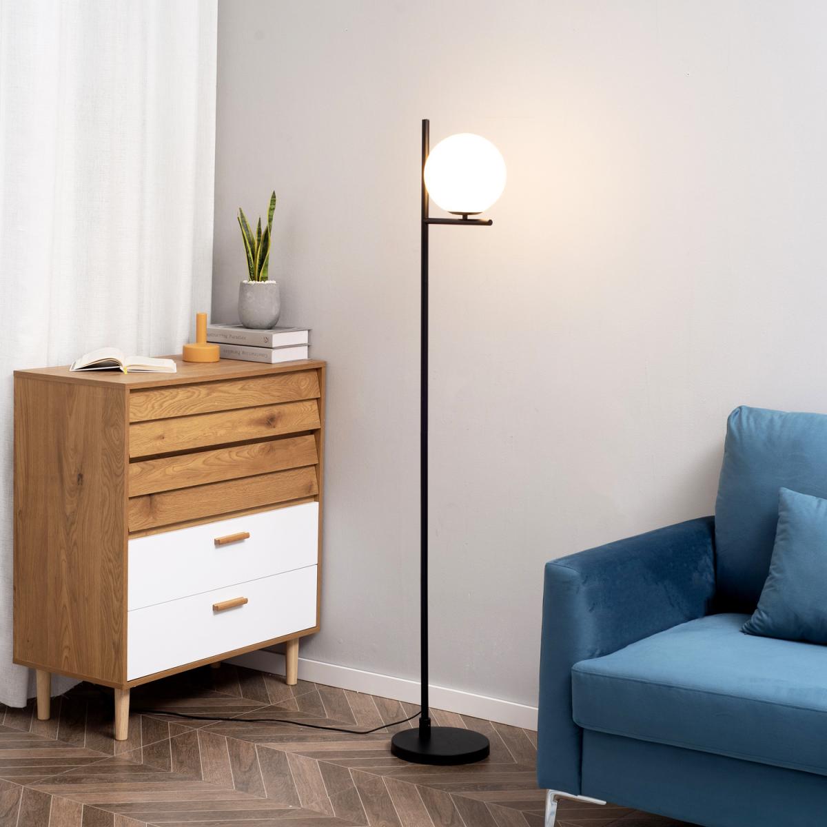 Unique Standing Modern Floor Lamp with Pedal Switch - Black – image 1