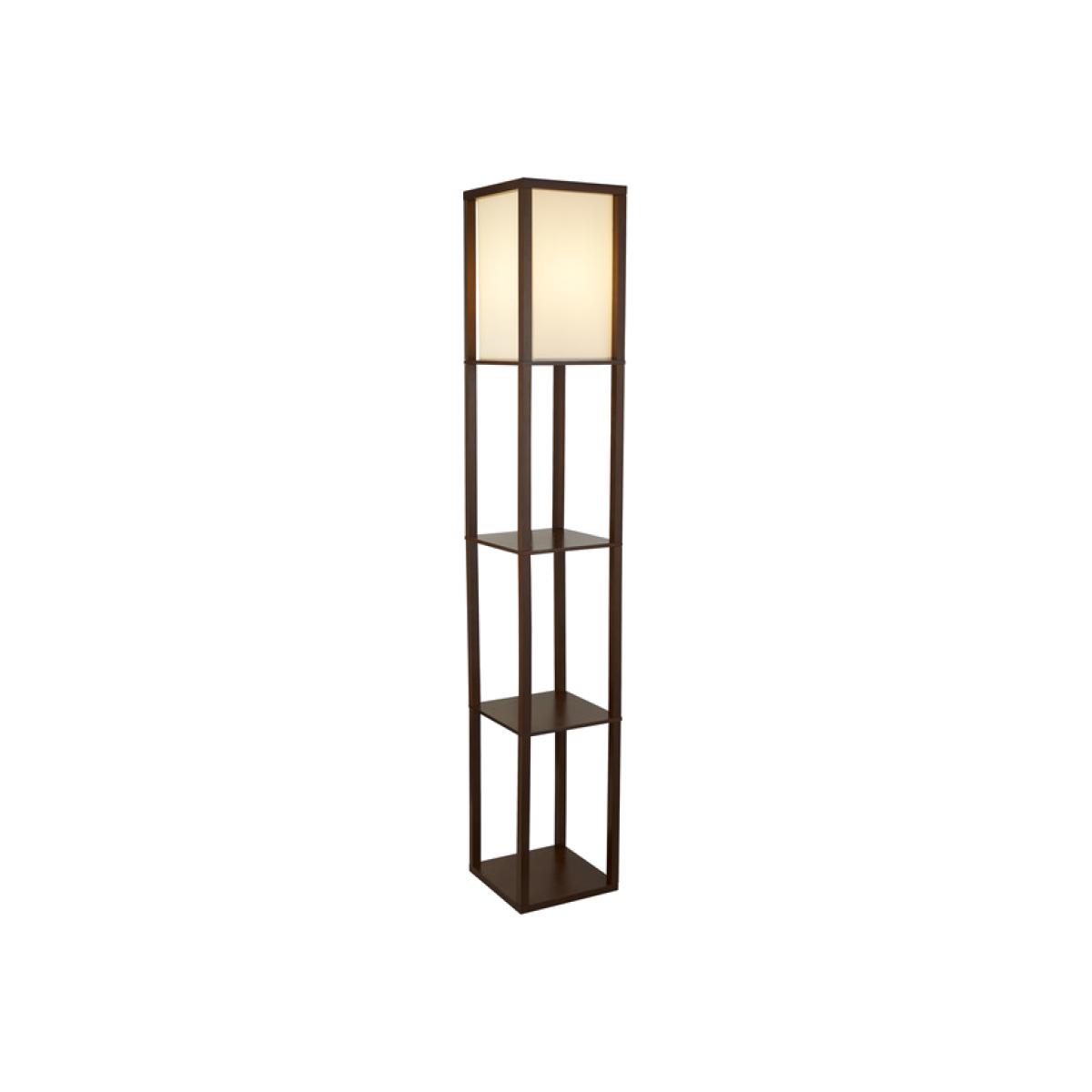 Shelving floor lamp unit - Brown