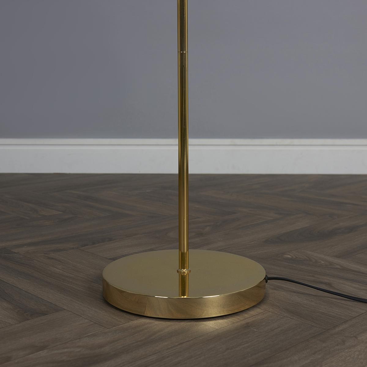 Contemporary Gold And White Dome Floor Lamp - Gold – image 4