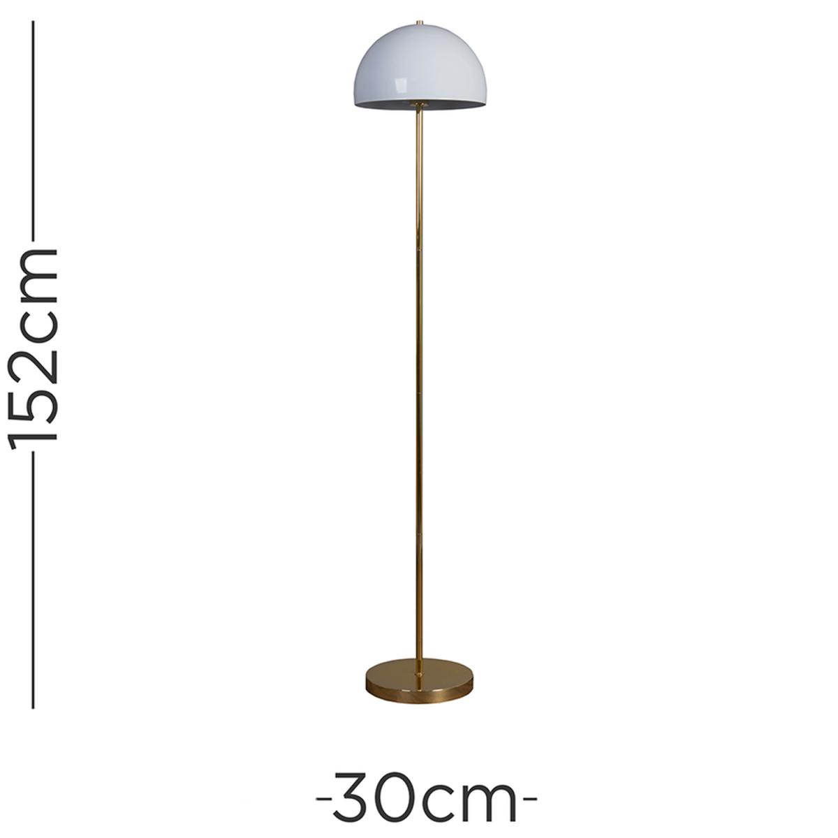 Contemporary Gold And White Dome Floor Lamp - Gold – image 5