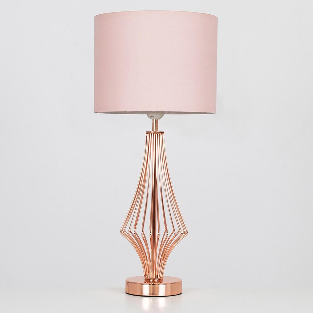 Jaspa Copper Floor Lamp Pink Shade - Copper – image 2