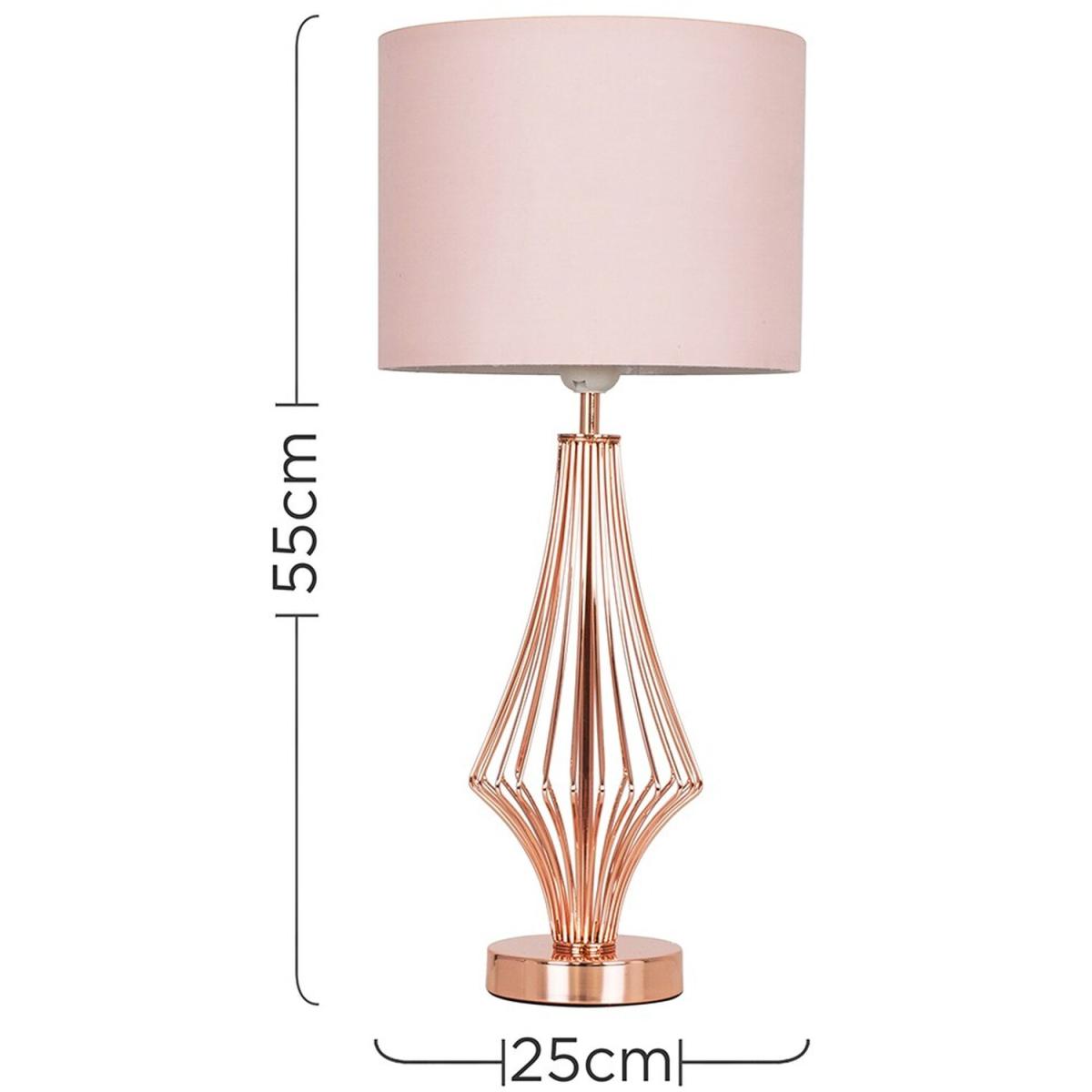 Jaspa Copper Floor Lamp Pink Shade - Copper – image 3