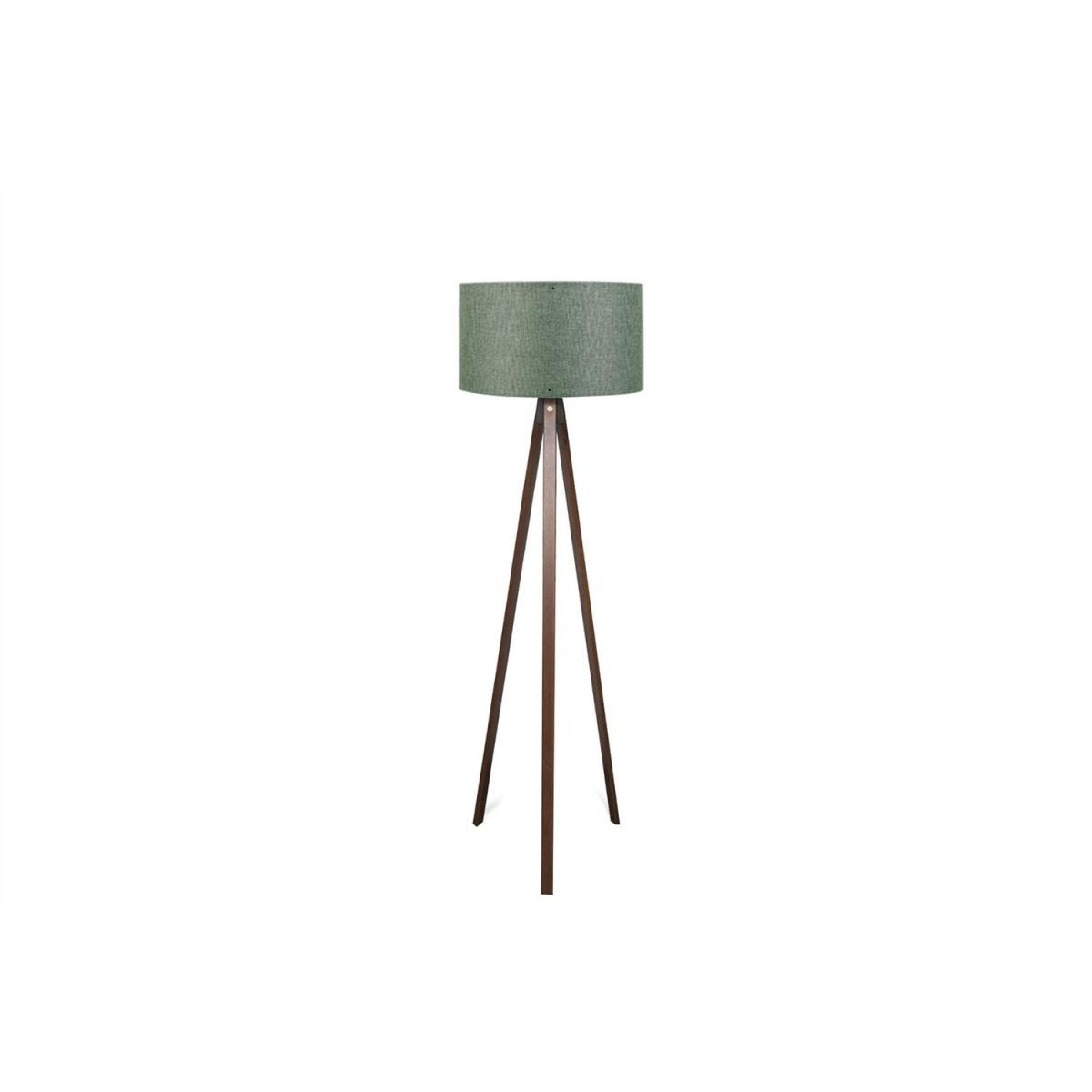 Green Shade Tripod Floor Lamp - Green & Walnut – image 2