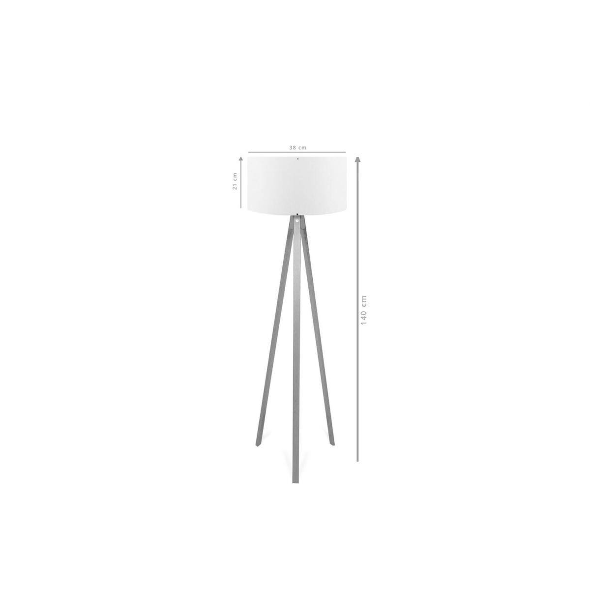 Green Shade Tripod Floor Lamp - Green & Walnut – image 3