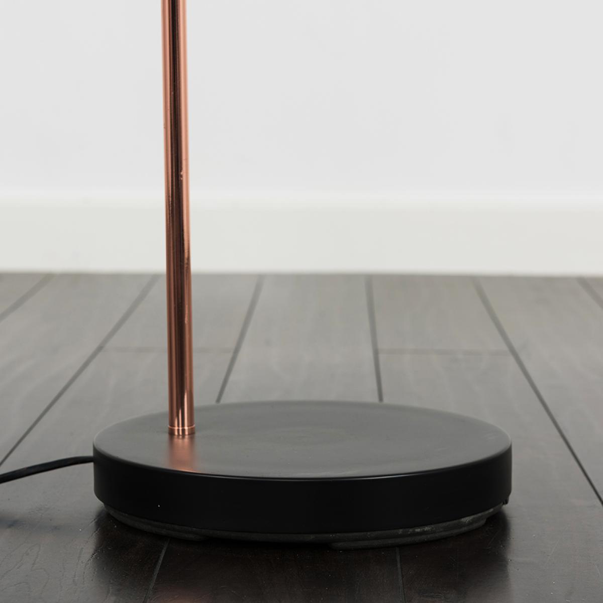 Modern Style Copper Black Curved Stem Floor Lamp With Black Dome Shade - Copper – image 5