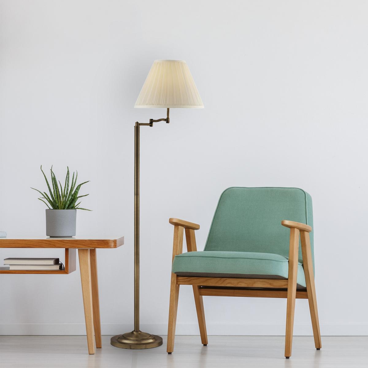 Chester Swing Arm Floor Lamp - Brass – image 2