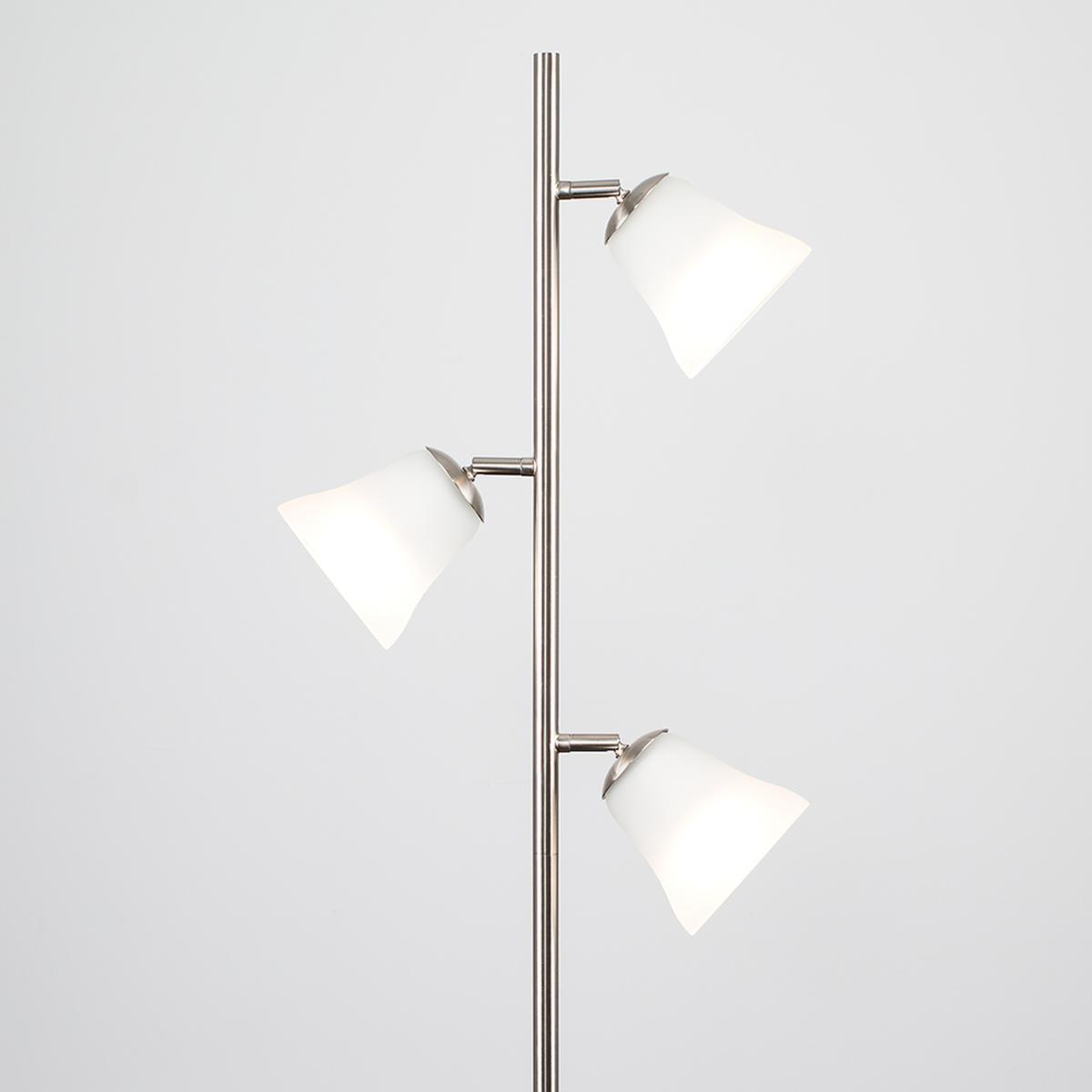Elliott Silver Floor Lamp With 3 Bell Frosted Shades - Silver – image 4