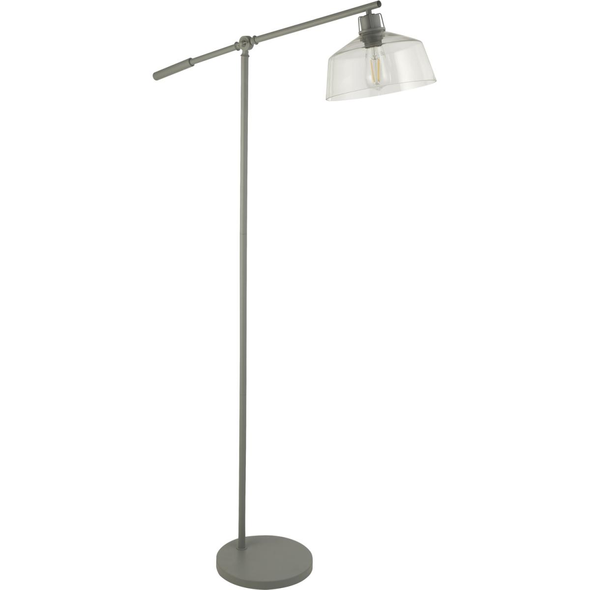 Clear glass and grey task floor lamp - Grey – image 3