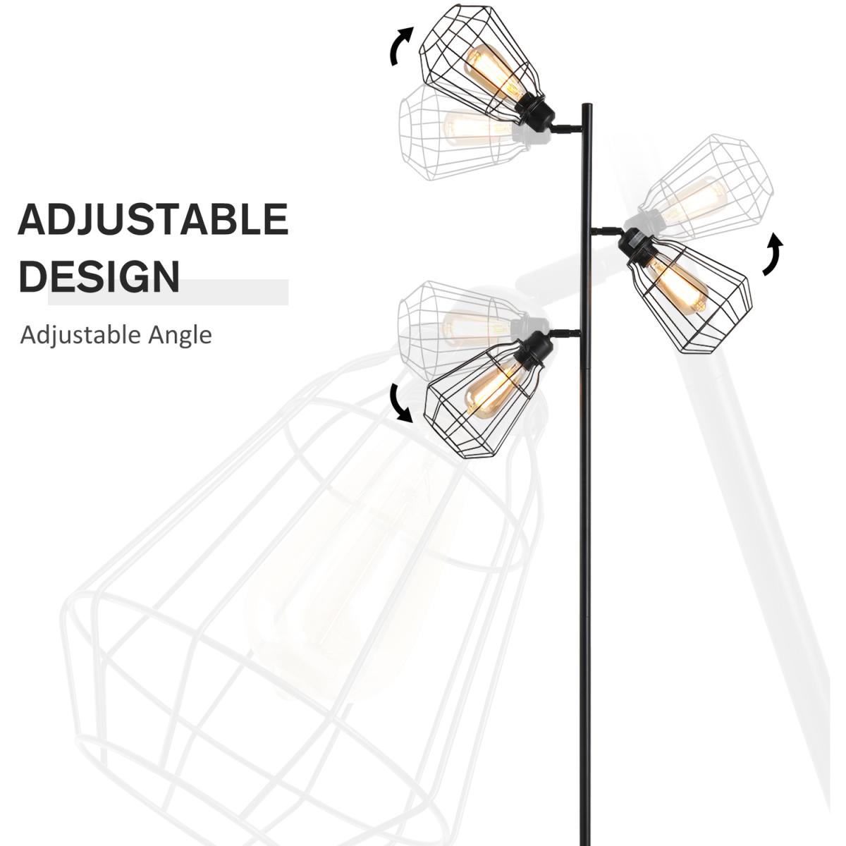 Industrial Steel Birdcage Floor Lamp - Black – image 2