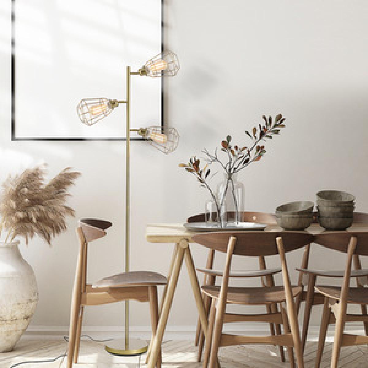 Industrial Steel Birdcage Floor Lamp - Black – image 13