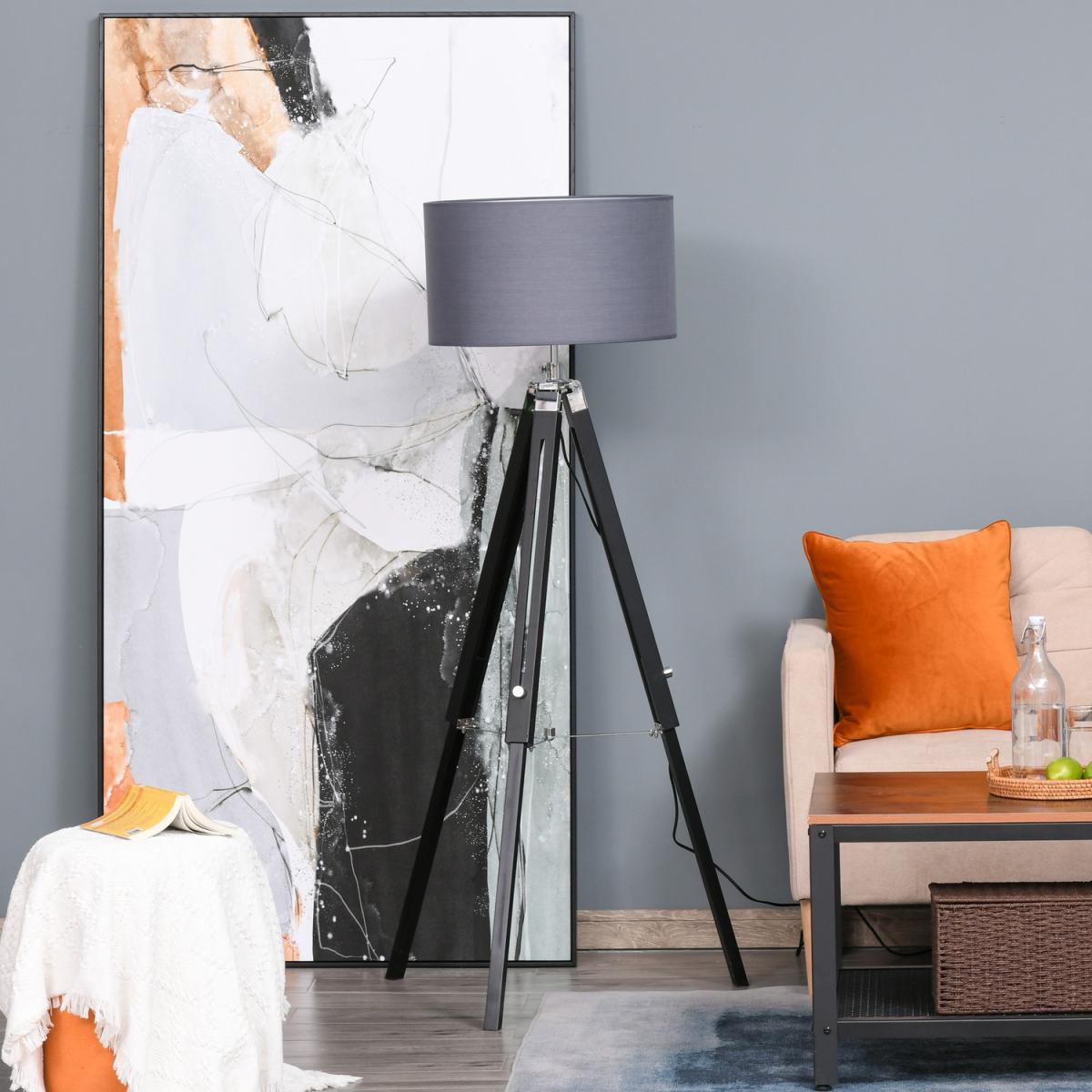 Tripod Stand Floor Lamp - Grey and Black – image 9