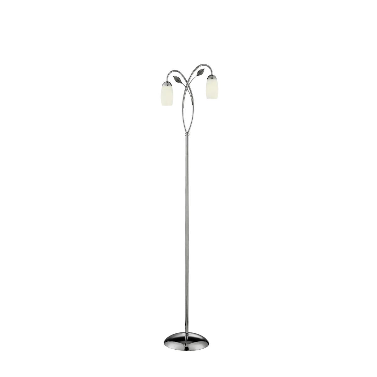 2 Light Chrome Leaf Floor Lamp – image 2