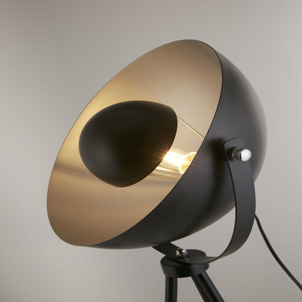Matt Black Industrial Tripod Floor Lamp - Black – image 2