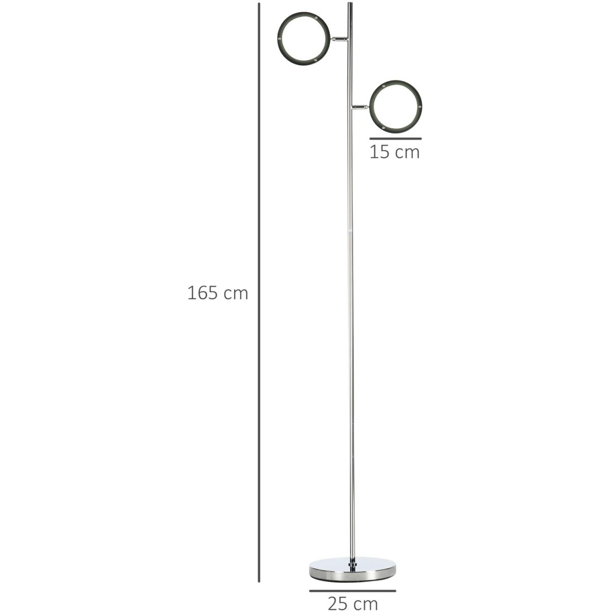 Adjustable Head 2-Light LED Floor Lamps for Living Room Bedroom Chrome - Chrome – image 7