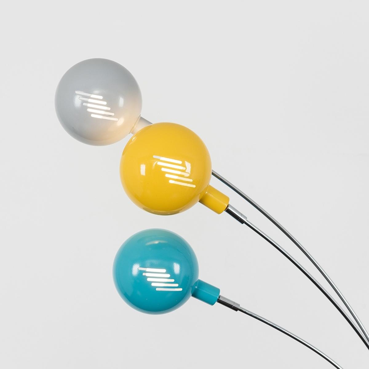 Curva 3 Way Chrome Floor Lamp With Multi Coloured Shades - Silver – image 4
