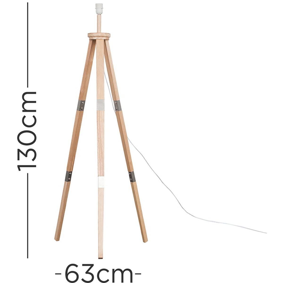 Large Modern Light Wood And Metal Tripod Design Floor Lamp Base - Brown – image 3