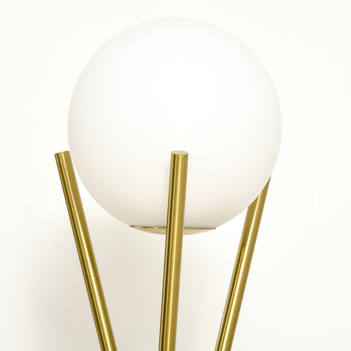 Modern Tripod Floor Lamp Standing Lamp with Globe Lampshade - Gold, White – image 4