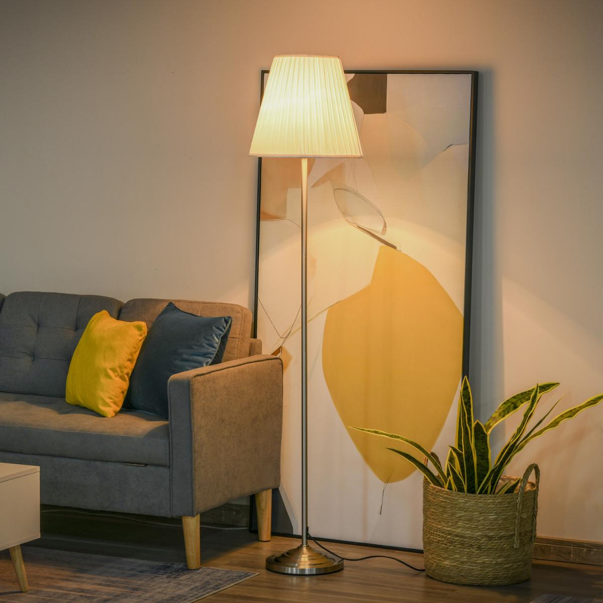 Modern Floor Lamp with Metal Base - Pale / 36cm – image 11