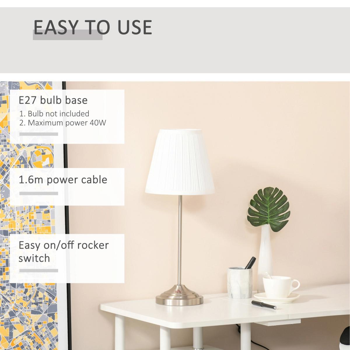 Modern Floor Lamp with Metal Base - Pale / 36cm – image 14