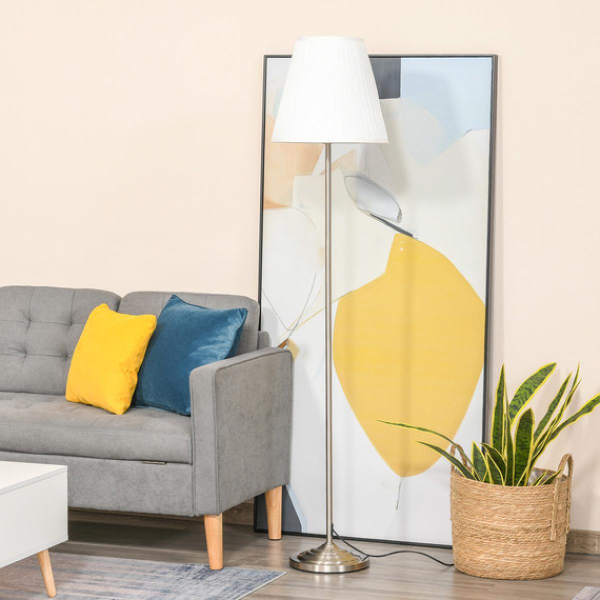 Modern Floor Lamp with Metal Base - Pale / 36cm – image 1