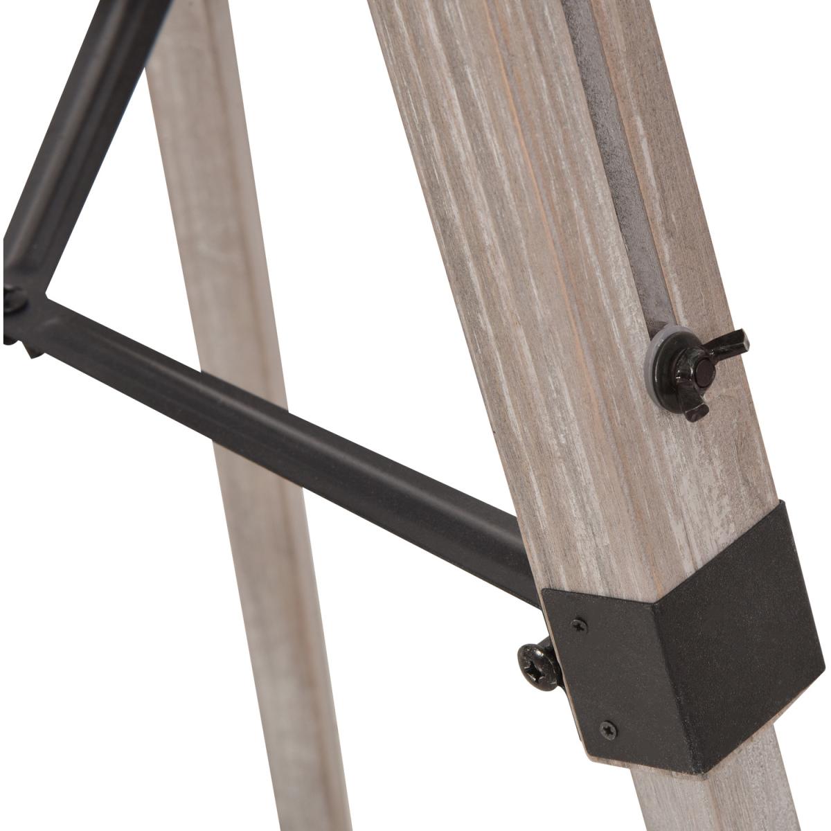 Industrial Style Tripod Floor Lamp - Black, Natural Wood Color – image 5