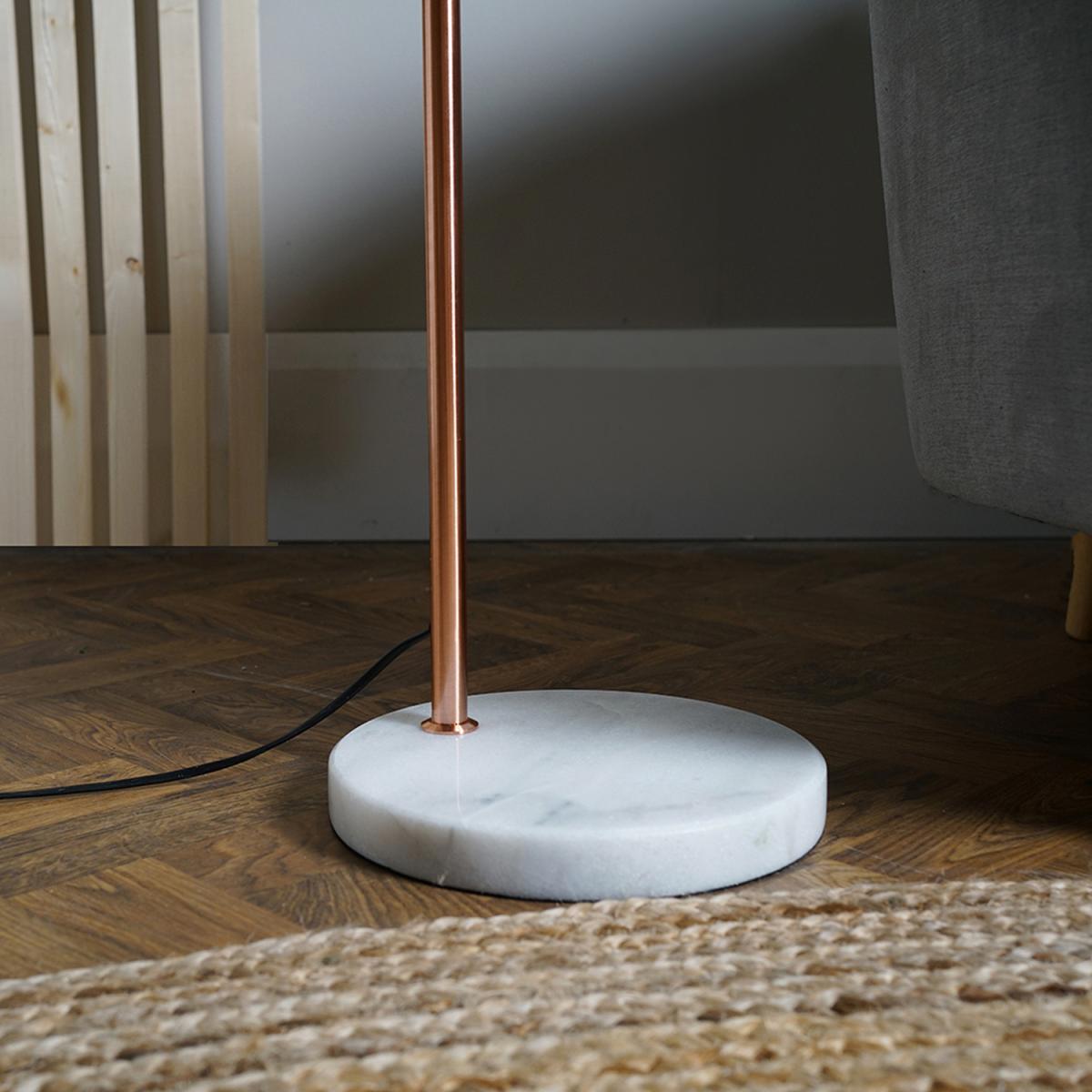 Talisman Copper Floor Lamp With Marble Base And Black Metal Cage Shade - Copper – image 6