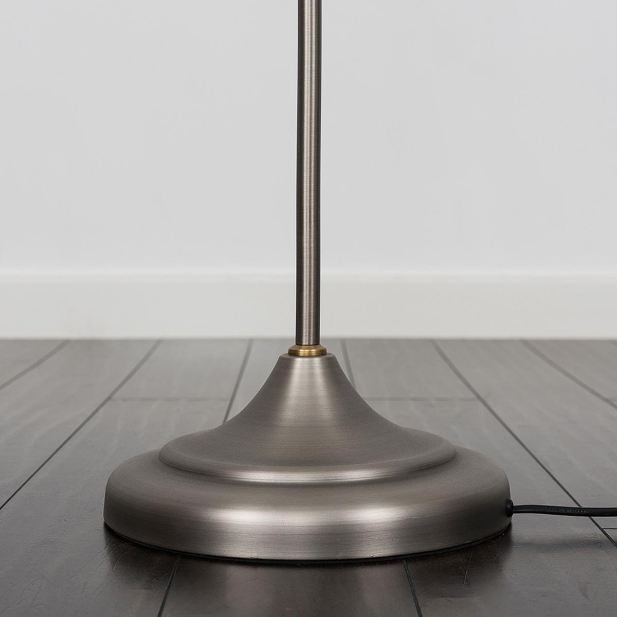 Retro Style Aged Nickel And Gold Metal Adjustable Reading Craft Floor Lamp - Silver – image 3