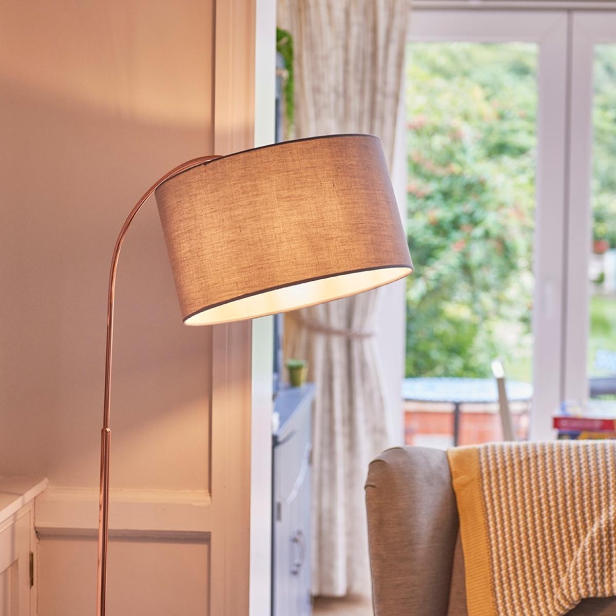Modern Style Copper Black Curved Stem Floor Lamp Base - Copper – image 5
