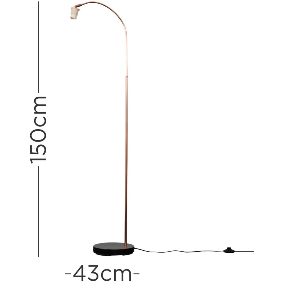 Modern Style Copper Black Curved Stem Floor Lamp Base - Copper – image 6