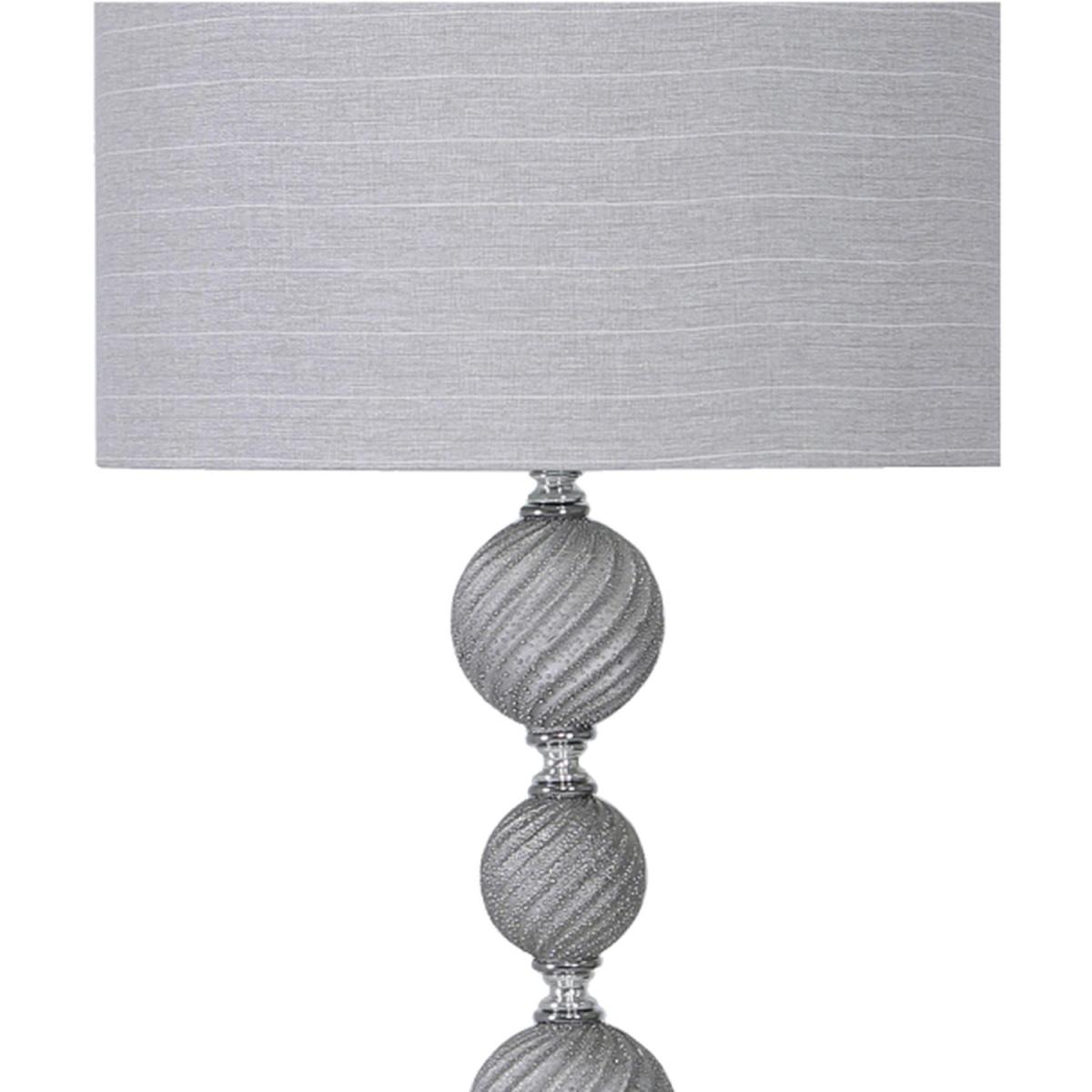 Three Ceramic Ball Floor Lamp With Silver Shade - Silver – image 2