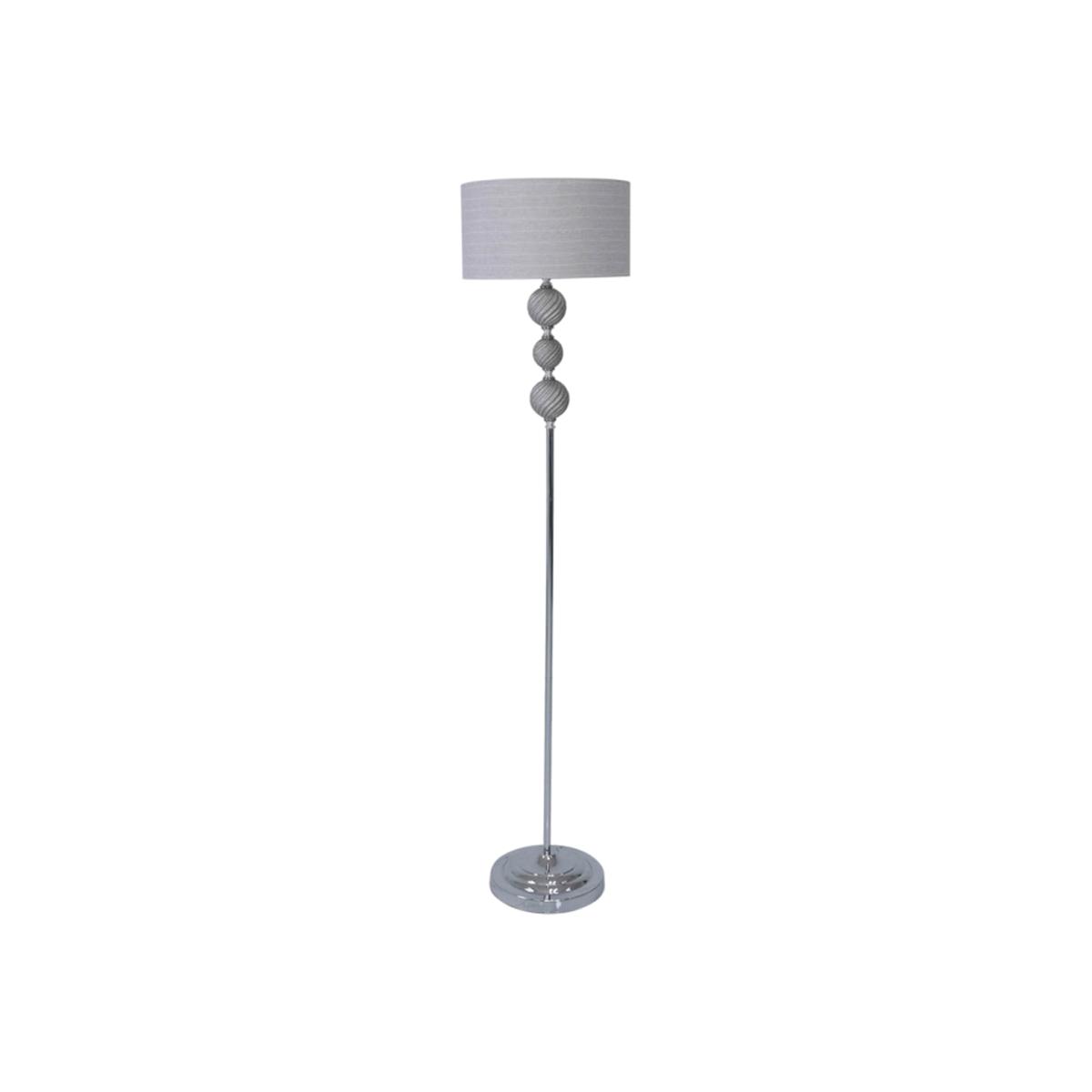 Three Ceramic Ball Floor Lamp With Silver Shade - Silver – image 1