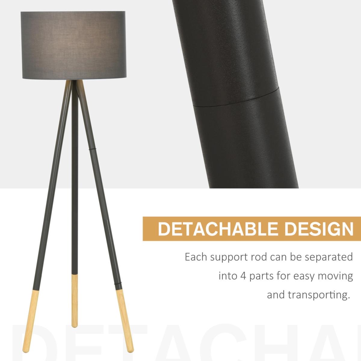 Stylish Steel Tripod Floor Lamp - Grey – image 7