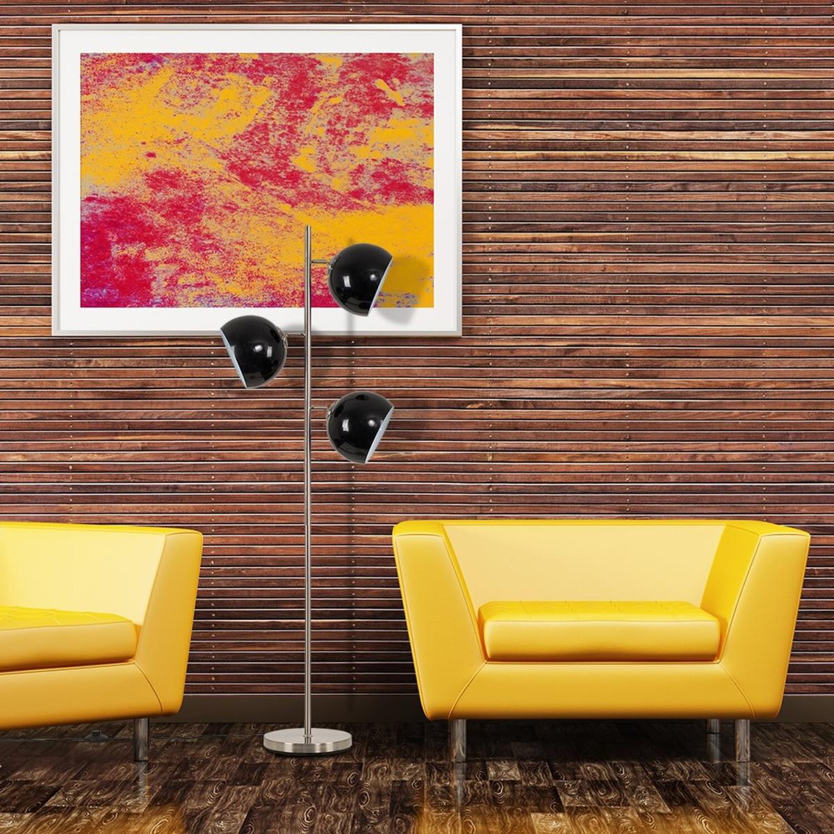 Elliott Silver Floor Lamp Black Shade - Silver – image 2