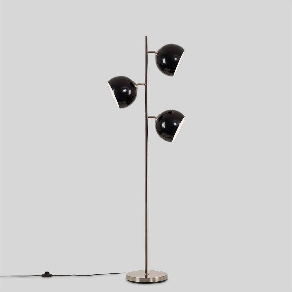 Elliott Silver Floor Lamp Black Shade - Silver – image 3